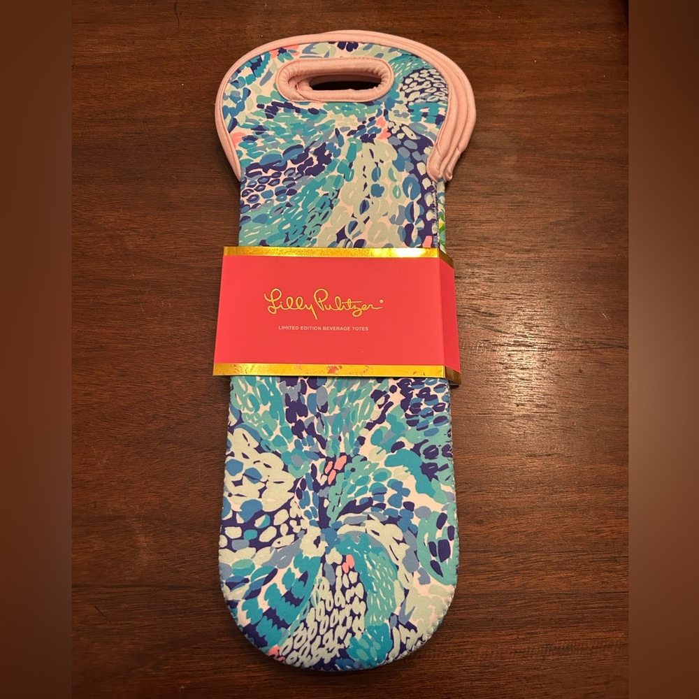 Lily Pulitzer Limited Edition Beverage Tote Set Neoprene Wine